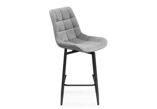Полубарный стул Алст К крутящийся светло-серый / черный 502282 Woodville, серый/велюр, ножки/металл/чёрный, размеры - ****500*580 фото 3