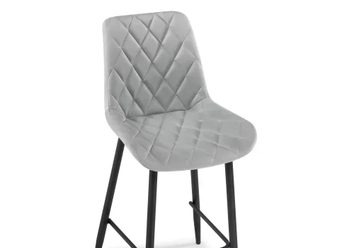 Полубарный стул Баодин К светло-серый / черный 511152 Woodville, серый/велюр, ножки/металл/чёрный, размеры - ****500*620 фото 5