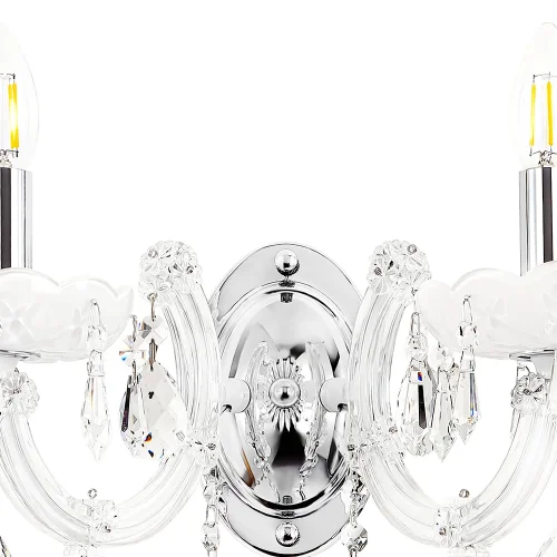 Бра BLANCA re AP2 Crystal Lux без плафона на 2 лампы, основание белое хром в стиле классический  фото 2
