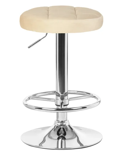 Табурет барный набор 2 шт. SET-2 5008-LM BRUNO, цвет сиденья бежевый велюр (MJ9-10), цвет основания хром Dobrin, /велюр, ножки/металл/хром, размеры - 610*830***360*360 фото 2
