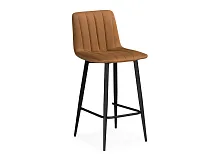 Полубарный стул Дани кирпичный / черный 571410 Woodville, кирпичный/велюр, ножки/металл/чёрный, размеры - ****420*480