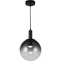 Светильник подвесной LED Gwendolyn TL1217H-01BL Toplight серый чёрный 1 лампа, основание чёрное в стиле современный шар