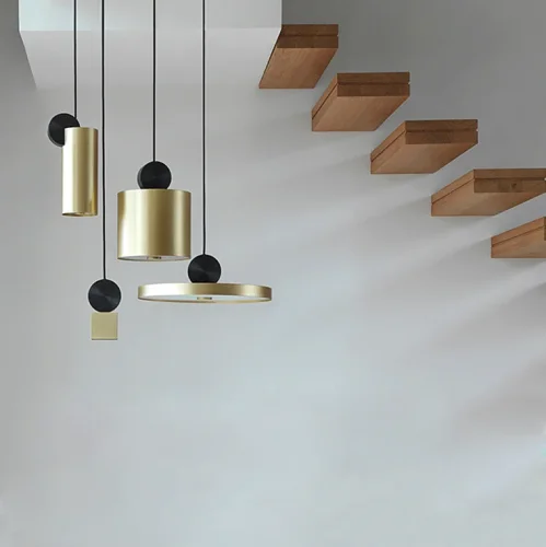 Светильник подвесной Calé(e) D40 196845-26 ImperiumLoft латунь на 1 лампу, основание чёрное в стиле современный фото 3