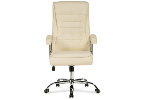 Компьютерное кресло Idon cream 15253 Woodville, бежевый/искусственная кожа, ножки/металл/хром, размеры - *1250***650*710 фото 2