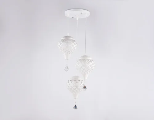 Светильник подвесной TR8443 Ambrella light белый 3 лампы, основание белое в стиле восточный кантри прованс каскад фото 5