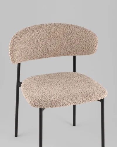 Стул Sevyn, букле кофейный УТ000040252 Stool Group, бежевый коричневый/букле, ножки/металл/чёрный, размеры - *700**** фото 2