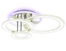 Люстра потолочная LED с пультом FA8851 Ambrella light прозрачная на 1 лампа, основание хром в стиле современный хай-тек с пультом