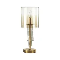 Настольная лампа Nicole 4886/1T Odeon Light прозрачная 1 лампа, основание бронзовое хрусталь металл в стиле классический 