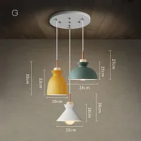 Светильник подвесной OMG TRIO G Round 179803-26 ImperiumLoft разноцветный 3 лампы, основание белое в стиле современный скандинавский 