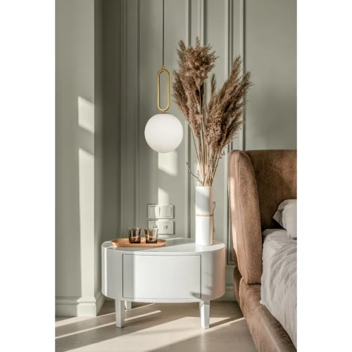 Светильник подвесной 0779PLB-1AB Milosh Tendence белый на 1 лампу, основание бронзовое в стиле современный шар фото 2 Светильник подвесной 0779PLB-1AB Milosh Tendence белый на 1 лампу, основание бронзовое в стиле современный шар фото 2