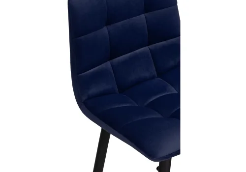 Полубарный стул Чилли К синий / черный 533169 Woodville, синий/велюр, ножки/металл/чёрный, размеры - ****430*420 фото 6