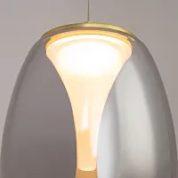 Светильник подвесной LED Splash MOD282PL-L8G3K Maytoni серый чёрный на 1 лампу, основание золотое в стиле современный 