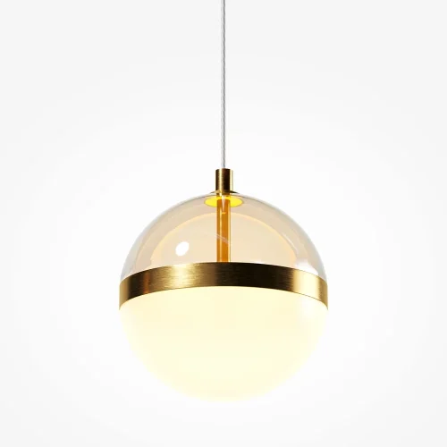 Светильник подвесной LED Area MOD295PL-L20BS3K Maytoni янтарный на 1 лампу, основание чёрное в стиле современный шар фото 2