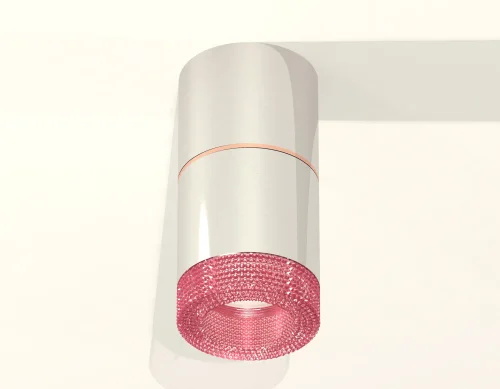Светильник накладной Techno spot XS7405082 Ambrella light розовый серебряный 1 лампа, основание серебряное в стиле современный хай-тек круглый фото 2