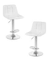 Стул барный набор 2 шт. SET-2 5017-LM TAILOR, цвет сиденья белый, цвет основания хром Dobrin, /экокожа, ножки/металл/хром, размеры - 920*1130***470*490 Стул барный набор 2 шт. SET-2 5017-LM TAILOR, цвет сиденья белый, цвет основания хром Dobrin, /экокожа, ножки/металл/хром, размеры - 920*1130***470*490