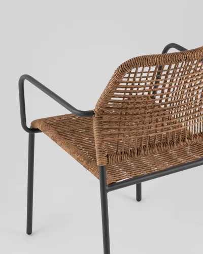 Стул Solaia, светло-коричневый УТ000039918 Stool Group, коричневый/ротанг, ножки/металл/чёрный, размеры - *800**** фото 3