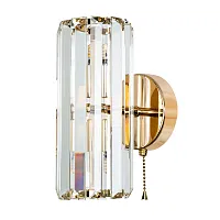 Бра с выключателем Santorini A1049AP-2GO Arte Lamp прозрачный 2 лампы, основание золотое в стиле модерн 