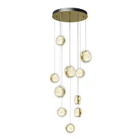 Светильник подвесной LED Pharao MOD361PL-L41BS3K Maytoni прозрачный на 1 лампу, основание латунь в стиле современный хай-тек каскад шар