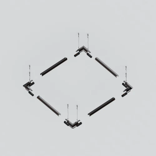 Шинопровод 2м низкопрофильный подвесной круглый Magnetic track system Exility TRXM034-R-412B Maytoni чёрный в стиле хай-тек современный для светильников серии Magnetic track system Exility накладной шинопровод exility тонкая магнитная фото 5