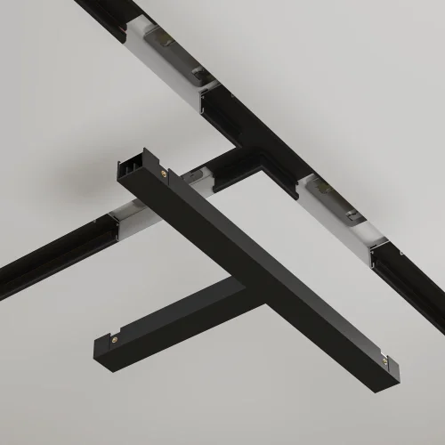 Коннектор Т- образный встраиваемый Magnetic track system Basity TRA172CT-12B Maytoni чёрный в стиле для светильников серии Magnetic track system Basity встраиваемый basity магнитная фото 5