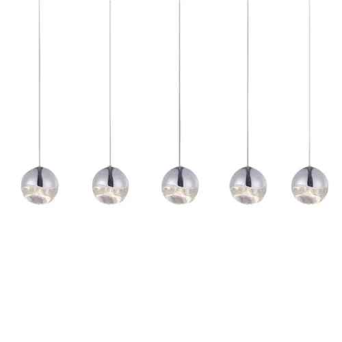 Светильник подвесной ImperiumLoft Globo 5U nickel SD3301-5U nickel 109523-30 ImperiumLoft прозрачный на 5 ламп, основание никель в стиле лофт 