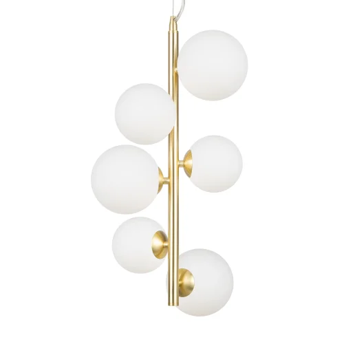 Светильник подвесной Dallas MOD545PL-06BS Maytoni белый 6 ламп, основание золотое в стиле современный шар фото 4