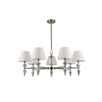 Люстра на штанге Vermont 8274/7 Lumion белая на 7 ламп, основание никель в стиле классический 