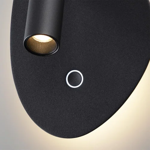 Бра с выключателем LED Roy 7182/9WL Odeon Light чёрный на 1 лампу, основание чёрное в стиле хай-тек для чтения фото 5