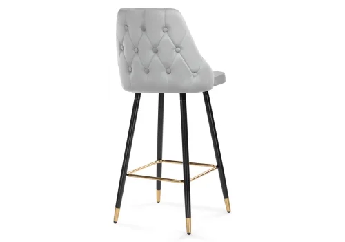 Барный стул Archi light gray 15042 Woodville, серый/велюр, ножки/металл/чёрный, размеры - ****490*500 фото 4