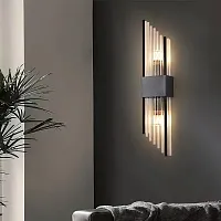 Бра Klod APL.639.11.02 Aployt прозрачный на 2 лампы, основание чёрное в стиле современный 