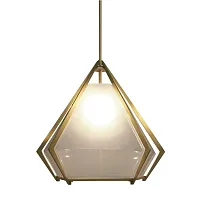 Светильник подвесной Harlow Pendant Lamp white 74549-22 ImperiumLoft белый на 1 лампу, основание золотое в стиле современный 