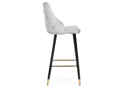 Барный стул Archi light gray 15042 Woodville, серый/велюр, ножки/металл/чёрный, размеры - ****490*500 фото 3