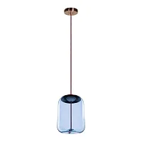 Светильник подвесной LED Knot 8133-C LOFT IT голубой на 1 лампу, основание медь в стиле современный выдувное