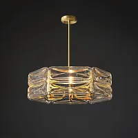 Люстра потолочная SARIA D52 219543-23 ImperiumLoft прозрачная на 6 ламп, основание латунь в стиле современный 