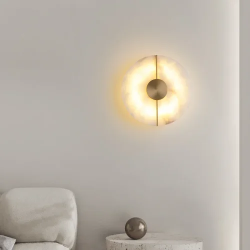 Настенный светильник PHEBE D 211993-26 ImperiumLoft белый на 1 лампу, основание латунь в стиле современный фото 6 Настенный светильник PHEBE D 211993-26 ImperiumLoft белый на 1 лампу, основание латунь в стиле современный фото 6