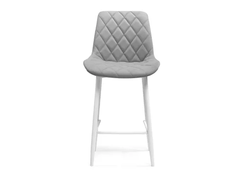 Полубарный стул Баодин К Б/К светло-серый / белый 517170 Woodville, серый/велюр, ножки/металл/белый, размеры - ****500*560 фото 2
