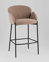 Стул барный Melia, светло-коричневый, сиденье УТ000040515 Stool Group, коричневый/букле, ножки/металл/чёрный, размеры - *****