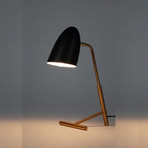 Настольная лампа Truman 179968-22 ImperiumLoft чёрная 1 лампа, основание латунь металл в стиле современный лофт минимализм  фото 4