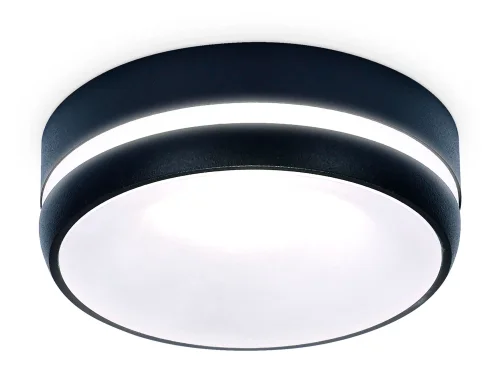 Светильник накладной TN3335 Ambrella light белый 1 лампа, основание чёрное в стиле современный хай-тек круглый