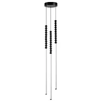 Светильник подвесной Monella 7149/33L Odeon Light чёрный на 2 лампы, основание чёрное в стиле классический современный каскад бусы