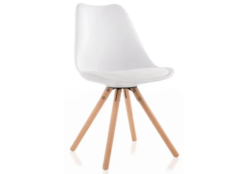 Стул Bonito белый 11326 Woodville, белый/искусственная кожа, ножки/массив бука/натуральный, размеры - ****480*540