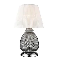 Настольная лампа Fiona VL5623N21 Vele Luce белая 1 лампа, основание чёрное серое хром стекло металл в стиле современный классический 