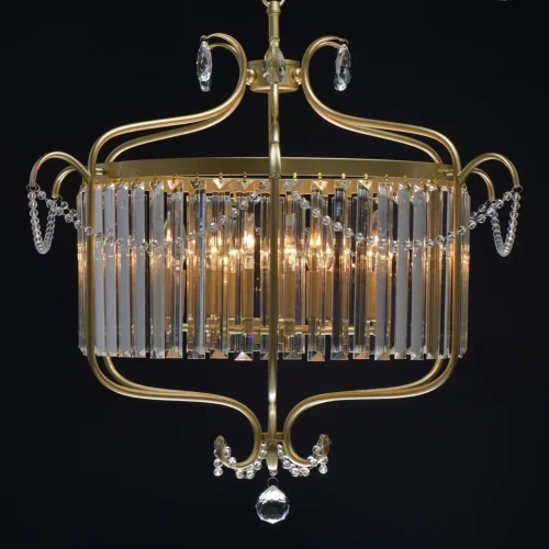 Люстра подвесная Адель 373014806 MW-Light прозрачная на 6 ламп, основание золотое в стиле классический  фото 3