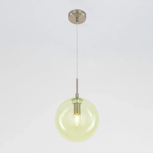 Светильник подвесной Томми CL102626 Citilux зелёный 1 лампа, основание матовое хром в стиле современный шар фото 4