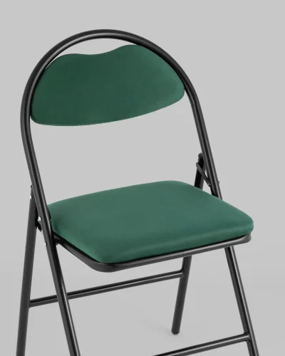Стул складной Hagen велюр зелёный каркас черный УТ000036891 Stool Group, зелёный/велюр, ножки/металл/чёрный, размеры - *820***440*460 фото 4