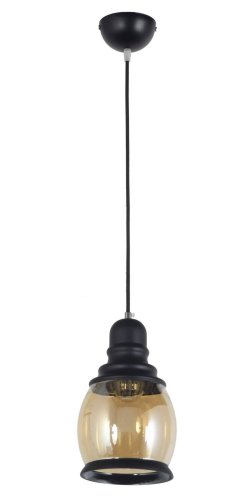 Светильник подвесной Vetro E 1.3.P1 B Arti Lampadari янтарный прозрачный 1 лампа, основание чёрное в стиле современный 