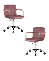 Набор 2 шт Офисное кресло для персонала DOBRIN TERRY (пудрово-розовый велюр (MJ9-32)) цвет сиденья пудрово-розовый велюр (MJ9-32), цвет основания хромированная сталь Dobrin, розовый/велюр, ножки/металл/, размеры - 810*950**** Набор 2 шт Офисное кресло для персонала DOBRIN TERRY (пудрово-розовый велюр (MJ9-32)) цвет сиденья пудрово-розовый велюр (MJ9-32), цвет основания хромированная сталь Dobrin, розовый/велюр, ножки/металл/, размеры - 810*950****