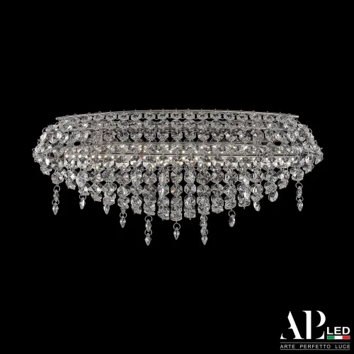 Люстра подвесная / потолочная LED Rimini S505.0.36.B.4000 Arte Perfetto Luce прозрачная на 1 лампа, основание никель в стиле классический 