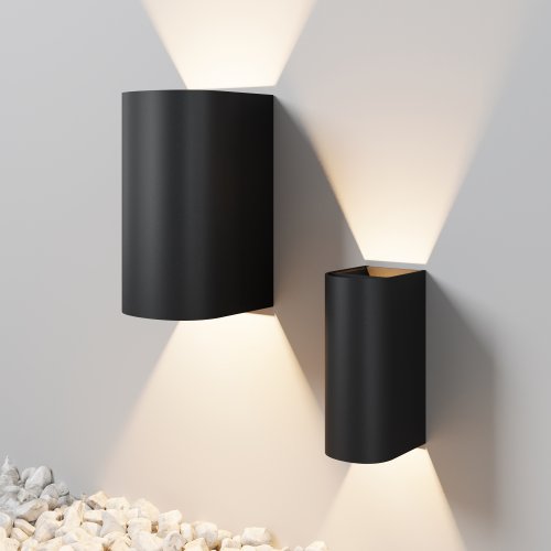 Настенный светильник ЛЕД уличный Драп / Drape O526WL-L10B3K Maytoni уличный IP65 чёрный на 1 лампу, плафон чёрный в стиле современный ЛЕД фото 7