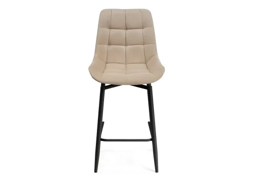 Полубарный стул Алст К крутящийся бежевый / черный 502281 Woodville, бежевый/велюр, ножки/металл/чёрный, размеры - ****500*580 фото 2